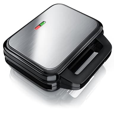 Arendo - Sandwichmaker mit abnehmbaren Platten - Antihaftbeschichtung - BPA frei - Temperaturkontrolle – Sandwich Maker - Sandwichtoaster für große Toasts