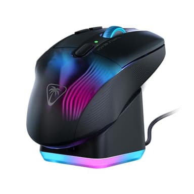 Turtle Beach Kone XP Air – Kabellose, anpassbare und ergonomische RGB-Gaming-Maus, Bluetooth, optischer Sensor 19K DPI, bis zu 100-Stunden-Akku und Ladestation - Schwarz