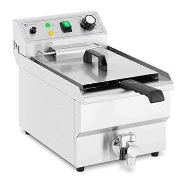 Royal Catering RCPSF 9ETH Elektrische Fritteuse, professionell, semi-professionell, mit Ablaufhahn, 9 l, einphasig (3000 W, 50-190 °C, 230 V)