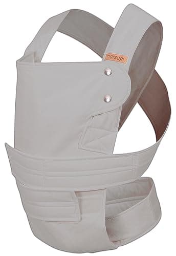 marsupi Breeze Babytrage - Babys und Kleinkinder bis zu 15 kg - Baby Erstaustattung - Klett-Verschluss - Leicht und Luftig ,Light Grey S