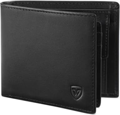 TENBST Geldbörse Herren Leder Geldbeutel Männer Klein mit RFID Schutz, 10 Portmonee Kreditkartenetui, 2 Banknotenfächern, Großes Münzfach