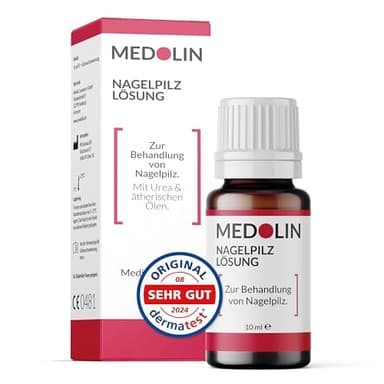 Medolin® Nagelpilz Lösung - Wissenschaftlich bestätigte Wirkung - Effektiver Nagellack für schöne & gepflegte Nägel | Nagelhärter | Geeignet für Fuß & Hand, 10 ml