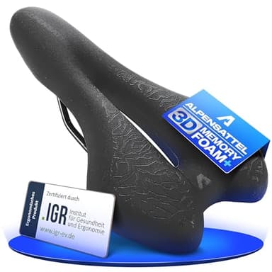 Alpensattel 3.0 Sport+ Leistungsstarker und komfortabler Fahrradsattel für Damen und Herren - Ergonomischer Sportsattel für Mountainbikes, Crossbikes, E-Bikes und viele mehr..