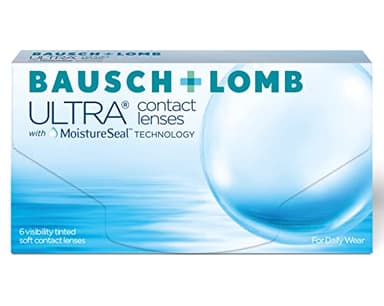 Bausch + Lomb Ultra, sphärische Premium Monatslinsen, Kontaktlinsen weich, 6 Stück BC 8.5 mm/DIA 14.2 / -2.50 Dioptrien