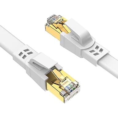 Ercielook Lan Kabel 2m, Hochgeschwindigkeits-Cat8-Netzwerkkabel für den Außen- und Innenbereich, 40 Gbit/s mit vergoldetem RJ45-Stecker für Router/Gaming/Modem