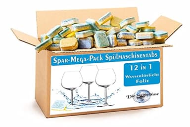 Cleanerist 5 kg A/B Ware12 in 1 Spülmaschinentabs in wasserlöslicher Folie I Tabs für den Geschirrspüler | Mega Sparpack phosphatfreie Geschirrspültabs für jede Spülmaschine