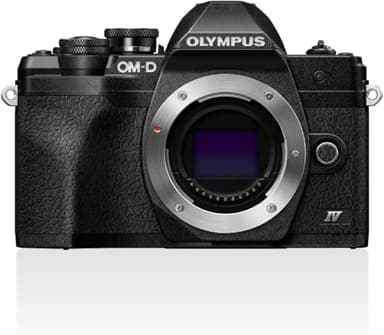 Olympus OM-D E-M10 Mark IV Micro-Four-Thirds-Systemkamera, 20 MP Sensor, 5-Achsen-Bildstabilisation, Selbstporträt-LCD-Bildschirm, elektronischer Sucher, 4K-Video, leistungsstarker AF, Wi-Fi, schwarz