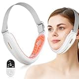 Elektrisches V-Face Shaping Massager, ANLAN EMS Facelifting Gerät 9 Intensitätsstufen 4 EMS Modi Blau Rotlichtlampe Gesicht Gesichtsmassagegerät Gegen Falten 42°C Face Massager mit Fernbedienung