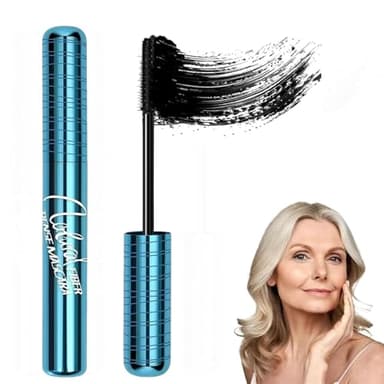 Mascara für Ältere Frauen, Wimperntusche Wasserfest Schwarz Natürlich, Hypoallergen, Volumengebend für Dünner Werdende Wimpern und Empfindliche Augenl, Mascara für Frauen ab 50, Wischfeste Forme (1)
