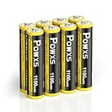 POWXS AAA Akku 1100mAh 8 Stück, Wiederaufladbare Micro Batterien AAA, 1.2 V NiMH, 1,200 Mal Wiederaufladbar, hohe Kapazität, Kein Memory Effekt, Vorgeladen und Einsatzbereit