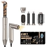 UKLISS Airstyler 5 in 1 Ionen Föhn [60,000RPM] mit Luft-Lockenstab Ionen Haartrockner Heißluft Hairstyler 5 in 1 Multistyler Warmluftbürste 5 in 1 Hair Dryer Set Haarstyler Stylingbürsten, Gold