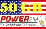 Power Sim USA T-Mobile Netz Prepaid Karte 50 GB Datenvolumen + Allnet Flat