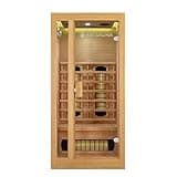 Artsauna Infrarotkabine Nyborg S90V - Infrarotsauna Vollspektrumstrahler, LED-Farblicht & große Glastür - Wärmekabine für 1 Person 90x90 cm