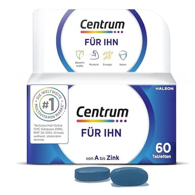 Multivitamin - Centrum Für Ihn, 60 St. - Hochwertiges Nahrungsergänzungsmittel speziell für Männer - Vitamine und Mikronährstoffe zur täglichen Komplettversorgung