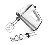 Krups 3 Mix 9000 Handmixer, 750 Watt, Mixer Handrührer, Geschwindigkeitsregler, Turbomodus, Pulsfunktion, ergonomischer Griff, langes Kabel, inkl. Schneebesen und Knethaken, weiß/silber, GN9101