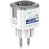 SURFOU Zigbee Steckdose, Smart Zeitschaltuhr Steckdose mit Strommessgerät in Home, Kompatibel mit Philips Hue, Alexa, Google Home und SmartThings, HUE Bridge Erforderlich, Zigbee 3.0 Plug (1 Pack)