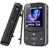 64GB MP3 Player Bluetooth 5.3 mit Clip, Mini Sport Musik Player mp3 -Player, unterstützt bis 128GB SD Karte, mit unabhängiger Lautstärketaste, mit 1,5 Zoll TFT Farbbildschirm,FM Radio, Schrittzähler