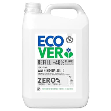 Ecover Zero Spülmittel Nachfüllpack, stark gegen Fett und Schmutz, dermatologisch getestet, Ecover Spülmittel, 1 x 5L