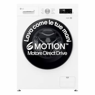 LG F4NX1008NWK Waschmaschine 8 kg Frontlader Serie X1, Klasse A, 1400 Umdrehungen, Wi-Fi, 6 Motion Direct Drive, Dampfwäsche, Allergy Care, freistehend, Essence White