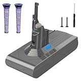 Waitley 6000mAh Ersatzakku für Dyson V8 Akku Kompatibel mit Dyson V8 Absolute V8 Animal V8 Absolute Pro V8 Fluffy V8 Motorhead Handstaubsauger + 2Pcs Filters