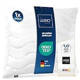 LILENO HOME Kopfkissen 80x80 cm [1er Set] MEDIUM mit 850g Kissen-Füllung - Bett oder Deko Kissen mit Reißverschluss zum Anpassen - Waschbar bis 95° - Sofa-Kissen & Zierkissen für Couch/Bett