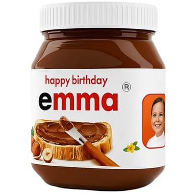 Personalisiertes Nutella-Glas mit Namen und Foto – Nutella Schokoladenaufstrich (450 g, 750 g) – Perfekte Nutella Geschenke für Geburtstag, Valentinstag & kleine Überraschungen