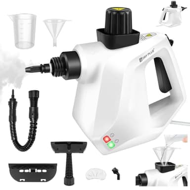 3800W Hochdruckdampfreiniger (Autoreiniger) – IPX4-zertifiziert, mit 2,5m Netzkabel, Dampfkanone und 7-teiligem Zubehörset für die Entfernung von Flecken auf Mehrflächen (Sofa, Küche, Fliesen, Fenster