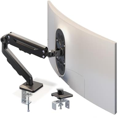 PUTORSEN Monitor Halterung für 13–40 Zoll Bildschirme - Tischmonitorarm mit Gasfeder - ergonomisch und platzsparend, Höhenverstellbar, Neig- und Drehbar, Belastbar bis 12 kg, VESA 75/100 mm, Schwarz