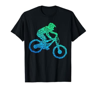 LUSTIGE FAHRRAD & MTB OUTFIT GESCHENKIDEEN Downhill Mountainbike Biker MTB Jungen Kinder T-Shirt, Schwarz, S, Halbarm, Pull-On, Klassische Passform, V-Ausschnitt, Einfarbig, Cotton 50%, Polyester 50%