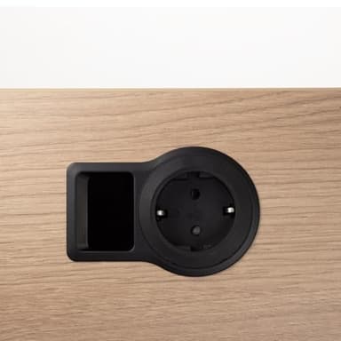 Yaasa Power Management Einbausteckdose Schuko für Schreibtische – Typ F Steckdose 3500 W (10 A/230 V)│1,25 m Kabel│Montage ohne Bohren│Kompatibel mit Desk Expert, Essential & Lite