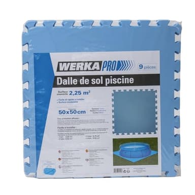 WERKA PRO Set aus 9 Bodenfliesen für den Pool 50x50cm 2,25m2 Dicke 3mm 9 Stück
