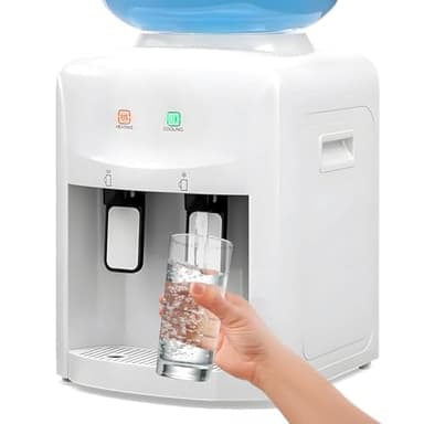 Avilia Elektrischer Wasserspender – Wasserspender mit 2 Temperaturen mit Heizung 500 W und Kühlung 70 W – Tank aus Edelstahl, 29 x 38 x 28 cm – kompatibel mit Trinkflaschen 3-5 Liter