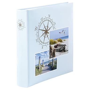 Hama Fotoalbum mit Ostsee-Motiv (Jumbo Fotobuch 30x30 cm, Photo-Album mit 100 weißen Seiten, Album zum Selbstgestalten und zum Einkleben, Bilderalbum für Urlaubs-Fotos) blau