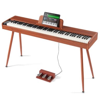 VEVOR Digitalpiano, 88 Tasten, Elektrisches Klaviere, Doppeltastatur & Lautsprecher, vierbeiniger Klavierständer mit Kopfhörer, 200 Töne & Rhythmen, unterstützt Bluetooth/USB/MIDI, für Anfänger