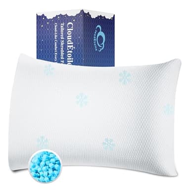 CloudÉtoile Kopfkissen Memory Foam Kissen - Höhenverstellbares Kissen mit Zerkleinerter Memory-Schaum Seitenschläferkissen, Nackenkissen Kopfkissen für Seiten Rücken Bauchschläfer, 60x40x20 cm