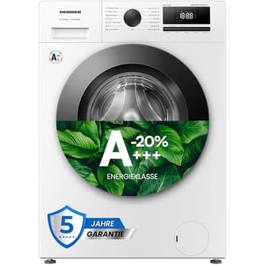 HEINNER HWM-HME8014IVA20+++ Waschmaschine – 8 kg Fassungsvermögen, Inverter-Motor, 1200 U/Min, 14 Waschprogramme, LED-Anzeige, Startzeitvorwahl, Energieeffizienzklasse A, 5 Jahre Garantie (8 KG)