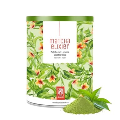 Matchaelixier – Matcha-Latte Pulver für cremigen Genuss - Ideal für Vanilla Iced Latte - Vegan, ohne Zuckerzusatz, mit Kokosmilch & Vanille - Laborgeprüft