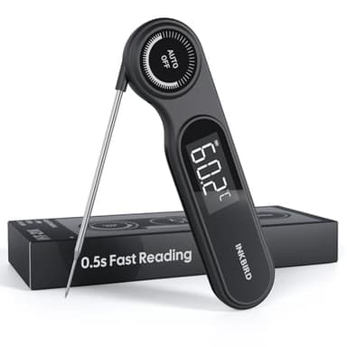 Inkbird IHT-21K Fleischthermometer Grillthermometer Digitales, 0,5 Sekunden Schnelllesen, LCD Bildschirm IP65 wasserdicht Thermometer kochen Bratenthermometer für Küche,Grill, BBQ,Backen