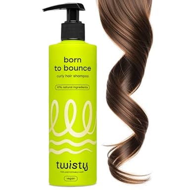 Twisty Born To Bounce Shampoo für lockiges Haar, feuchtigkeitsspendendes Shampoo für Frauen mit Urea, Milchsäure, Produkte für natürliche Locken, Haar und Locken, 280 ml