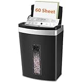 VidaTeco 60-Blatt-Aktenvernichter mit automatischer Zuführung fürs Büro, Mikro-Cut zerkleinert Papier/Karton, Manueller 7-Blatt-Papierschredder fürs Homeoffice, P-5-Stauschutzsystem, Reisswolf mit