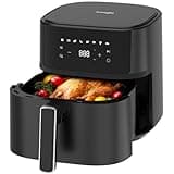 Iceagle Heißluftfritteuse 6,5L Airfryer XL - 1700W Friteuse ohne Öl mit Metall-Innenraum | Heissluftfriteuse Air Fryer, 8 Programmen, Digitales Display, Timer, Benutzerfreundlich, 80-200°C, Rezeptbuch