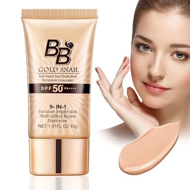 HOUSN BB Creme mit LSF 50+ Getönte Tagescreme 9-in-1 mit Goldschnecke für Make-up Grundierung, Abdeckung und Gleichmäßigen Teint für Alle Hauttypen