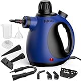 Klona Tragbarer Dampfreiniger, Dampfreiniger für Zuhause, Mehrzweck-Dampfreiniger mit 10 Zubehörteilen für Teppiche, Vorhänge, Sofas, Küche, Wanzen, Badezimmer und mehr (blue-black)