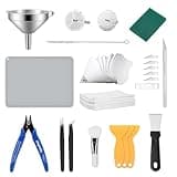 Mintion Resin 3D Drucker Werkzeug Kit LCD 3D Drucker Zubehör, Beinhaltet Edelstahl-Trichter-Set, Reinigungswerkzeug, Silikonpad, Wischtuch usw., Grundwerkzeuge für SLA/DLP-Druck