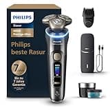PHILIPS Rasierer i9000 Prestige Ultra, Nass- und Trockenrasierer für Männer, adriatic, Druck- und Bewegungssensor, 5+1 Bartstyler, Reinigungsstation, UV-Ladecase & Reiseetui (Modell XP9402/46)