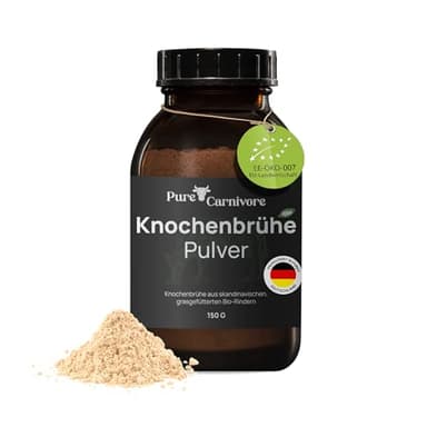 Bio-Knochenbrühe-Pulver | 100% Weiderinder aus Schweden | Hoher Kollagen- und Proteingehalt | Unterstützt Gelenke, Darm und Haut | Keine Zusatzstoffe, kein Salz | 36 Stunden langsam geköchelt