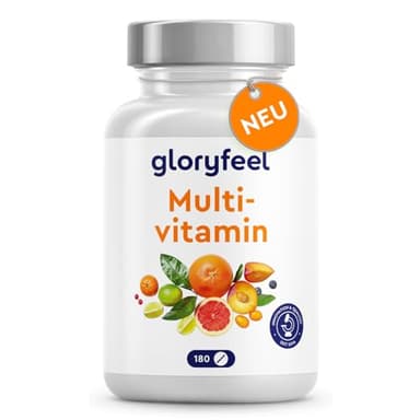 Multivitamin Tabletten - Wertvolle Mineralstoffe & alle A-Z Vitamine im Komplex - Halbjahresvorrat - 180 kleine, leicht zu schluckende Tabletten - Immun-Support* - 100% Laborgeprüft