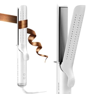 AraSyleon Glätteisen Locken und Glätten, 2-in-1 Haarglätter und Lockenstab mit Lüftungsschlitz, Haarglätter mit 5 Temperatursätzen(140-220°C), 30s Vorheizen Glätteisen für Locken, Weiß