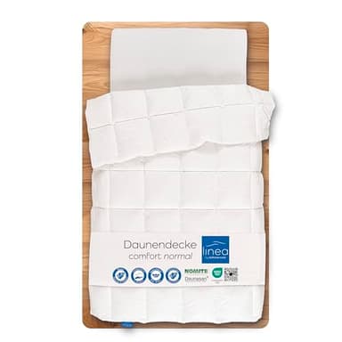 LINEA by böhmerwald - comfort - kuschlige Daunendecke normal, 135x200, 90% Daunen / 10% Federn Klasse 1, Allergiker geeignet, waschbar bis 60 °C, in Deutschland produziert