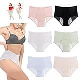 Everdries Auslaufsichere Unterwäsche für Frauen Atmungsaktive Auslaufsichere Baumwolle Hohe Taille Schutzhöschen Auslaufsichere Unterwäsche für Frauen Inkontinenz (6pcs style,XL)